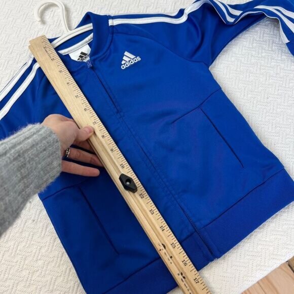 Adidas Toddler Size 3T Blue Full Zip Activewear Jacket Tracksuit Unisex Boy Girl - Picture 7 of 12